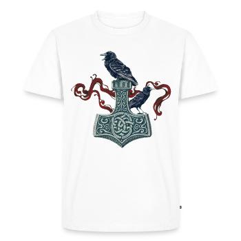 Viking Viking Legend Sailor Odin Raven Fighter - Men's Premium Organic T-Shirt - white - Front - Nico (187cm)