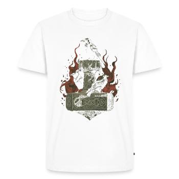 Viking Viking Legend Sailor Odin Raven Fighter - Men's Premium Organic T-Shirt - white - Front - Nico (187cm)
