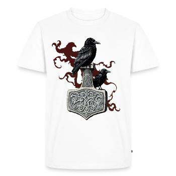 Viking Viking Legend Sailor Odin Raven Fighter - Men's Premium Organic T-Shirt - white - Front - Nico (187cm)