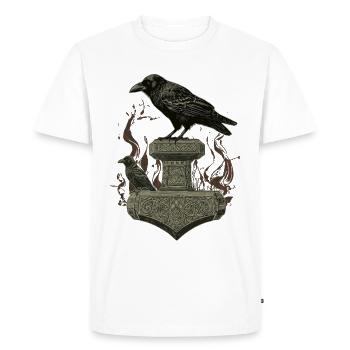Viking Viking Legend Sailor Odin Raven Fighter - Men's Premium Organic T-Shirt - white - Front - Nico (187cm)