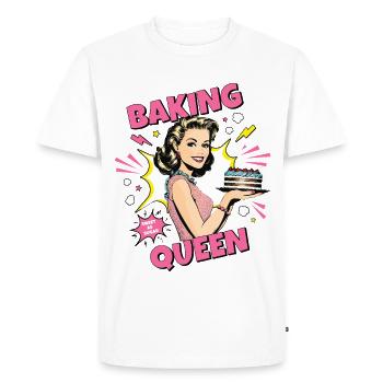 Baking Cake Baking Queen Baking Fairy Baker Pop Art - Men's Premium Organic T-Shirt - white - Front - Nico (187cm)