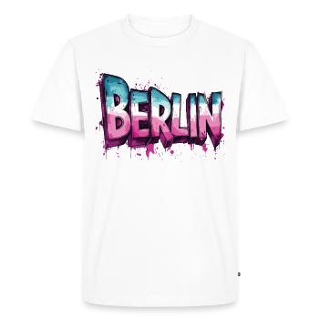 Berlin Graffiti Font Street Art Urban Style - Men's Premium Organic T-Shirt - white - Front - Nico (187cm)