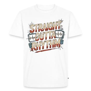 Cardiac Tech Straight Outta Rhythm Echo Tech - Men's Premium Organic T-Shirt - white - Front - Nico (187cm)