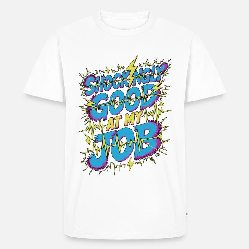 Cardiac Tech Shockingly Good Pacemaker Technician - Männer Premium Bio T-Shirt - Weiß