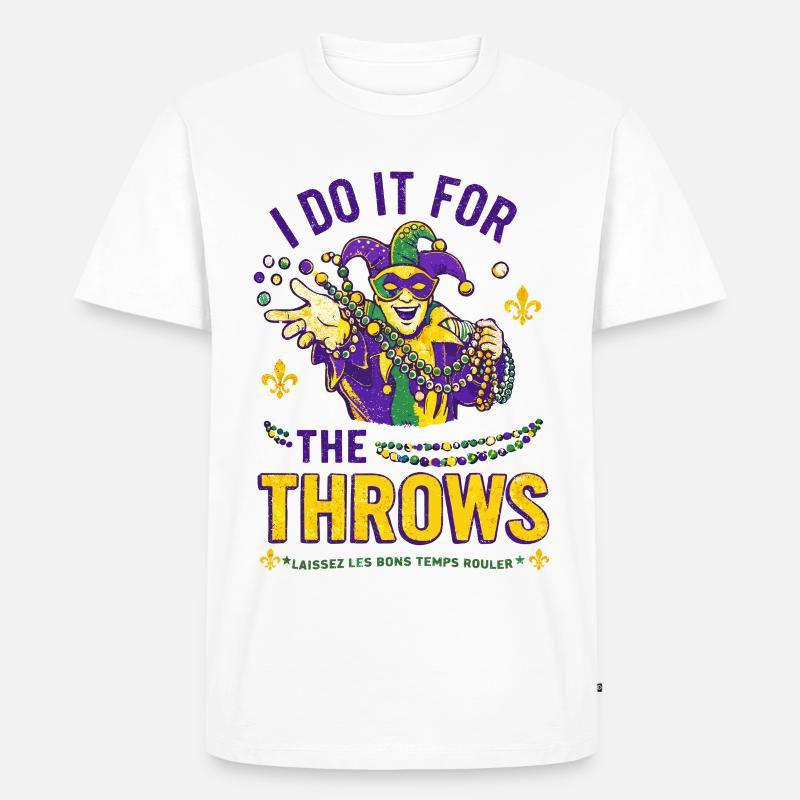 Mardi Gras Jester Beads - Männer Premium Bio T-Shirt - Weiß