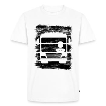 Chauffeur de bus - T-shirt Premium bio Homme - blanc - Devant - Nico (187cm)