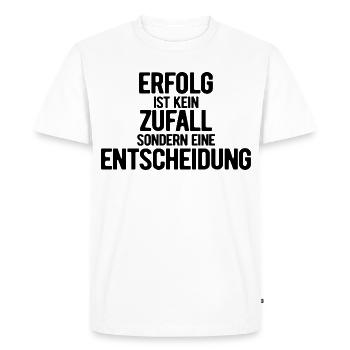 Le succès n’est pas une coïncidence - motivation - résolutions - T-shirt Premium bio Homme - blanc - Devant - Nico (187cm)