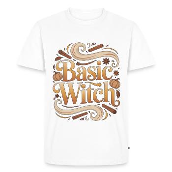 Sorcellerie de base : la sorcière adore la lecture du tarot Wicca - T-shirt Premium bio Homme - blanc - Devant - Nico (187cm)