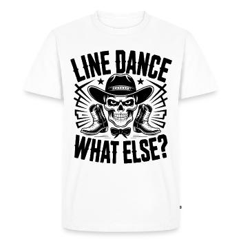 Line Dance – What Else? Western Skull Cowboy Dance - Men's Premium Organic T-Shirt - white - Front - Nico (187cm)