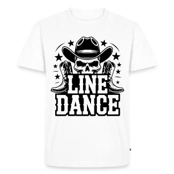 Line Dance – Western Skull Cowboy Tanz - Men's Premium Organic T-Shirt - white - Front - Nico (187cm)