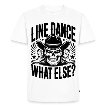 Line Dance – What Else? Western Skull Cowboy Dance - Men's Premium Organic T-Shirt - white - Front - Nico (187cm)