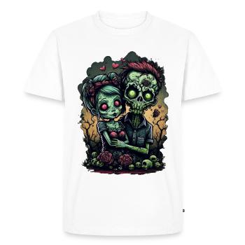 Valentine Zombie Love - T-shirt Premium bio Homme - blanc - Devant - Nico (187cm)