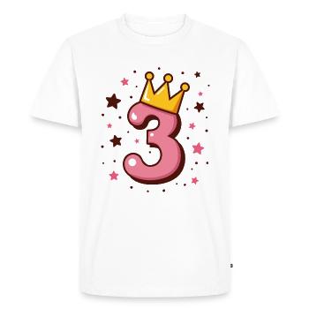 3e anniversaire Petite Princesse avec Couronne - T-shirt Premium bio Homme - blanc - Devant - Nico (187cm)