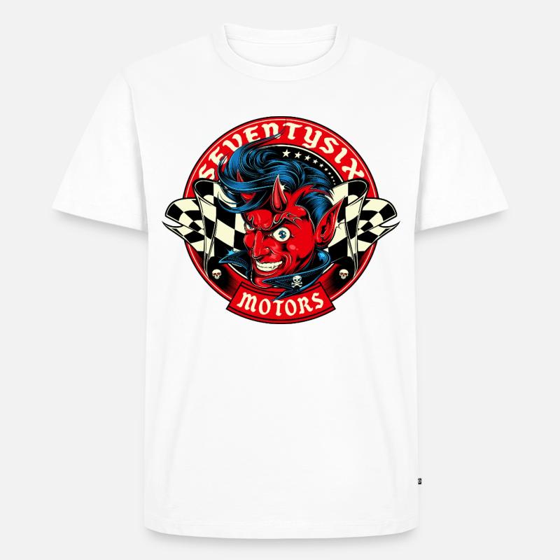 Lucky Devil - Männer Premium Bio T-Shirt - Weiß