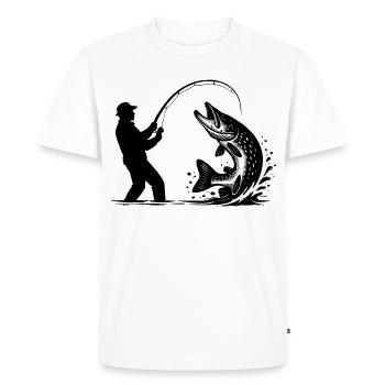 Pike Angler Fishing Predator Angler Gift - Men's Premium Organic T-Shirt - white - Front - Nico (187cm)