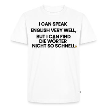 Anglais-Allemand-Rimes 1 (Ver. B) - T-shirt Premium bio Homme - blanc - Devant - Nico (187cm)