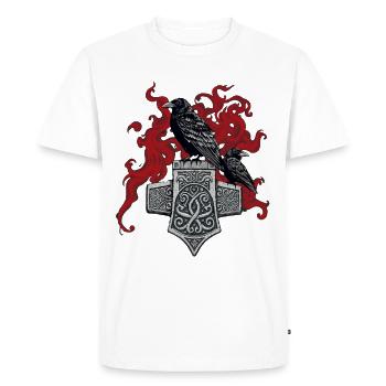 Viking Viking Legend Sailor Odin Raven Fighter - Men's Premium Organic T-Shirt - white - Front - Nico (187cm)