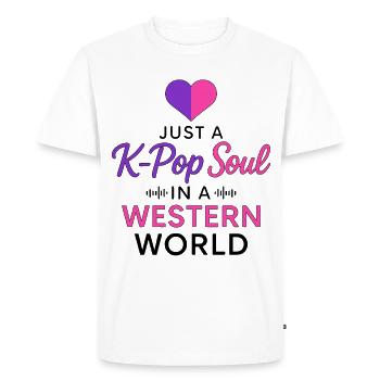 Juste une âme K Pop dans un monde occidental - T-shirt Premium bio Homme - blanc - Devant - Nico (187cm)
