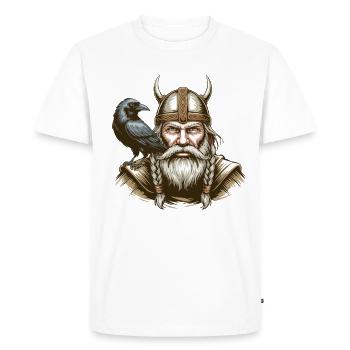 Viking Viking Legend Sailor Odin Raven Fighter - Men's Premium Organic T-Shirt - white - Front - Nico (187cm)