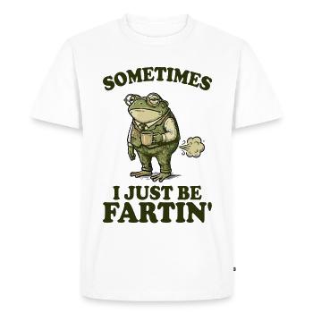 Grenouille, drôle, parfois je me fais juste pêtre - T-shirt Premium bio Homme - blanc - Devant - Nico (187cm)