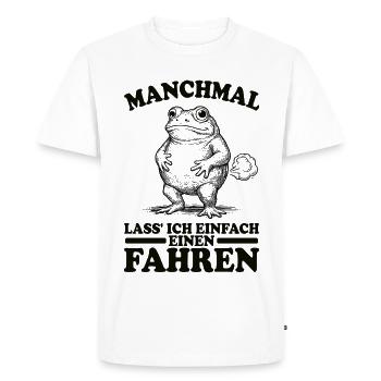 Funny Saying, Meme, Frog, Fart, Fart, Sarcasm - Men's Premium Organic T-Shirt - white - Front - Nico (187cm)