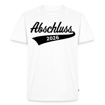 Remise des diplômes 2026 (Diplôme / Noir) - T-shirt Premium bio Homme - blanc - Devant - Nico (187cm)