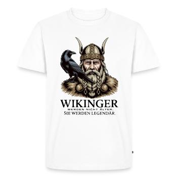 Viking Viking Legend Sailor Odin Raven Fighter - Men's Premium Organic T-Shirt - white - Front - Nico (187cm)
