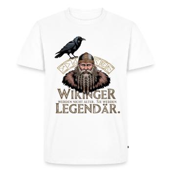 Viking Viking Legend Sailor Odin Raven Fighter - Men's Premium Organic T-Shirt - white - Front - Nico (187cm)