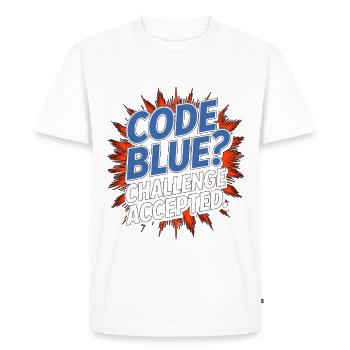 Réponse au traumatisme en soins intensifs Infirmier Code Blue - T-shirt Premium bio Homme - blanc - Devant - Nico (187cm)