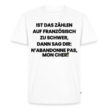 Germano-Français-Rime 1 (Ver. B) - T-shirt Premium bio Homme - blanc - Devant - Nico (187cm)
