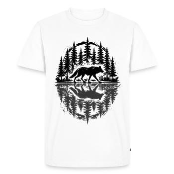 Loup, Forêt, Nature, Nature sauvage, Extérieur, Animal - T-shirt Premium bio Homme - blanc - Devant - Nico (187cm)