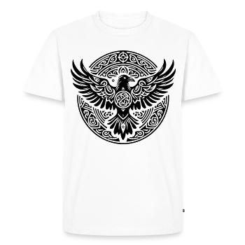 Corbeau triskel - Silence noir - T-shirt Premium bio Homme - blanc - Devant - Nico (187cm)