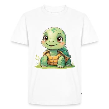 Tortue Câline Soleil - T-shirt Premium bio Homme - blanc - Devant - Nico (187cm)