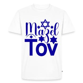 Mazel Tov Jewish sayings and quotes David Star - Men's Premium Organic T-Shirt - white - Front - Nico (187cm)