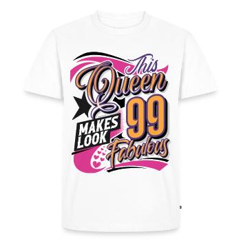 99th Birthday Queen - Men's Premium Organic T-Shirt - white - Front - Nico (187cm)