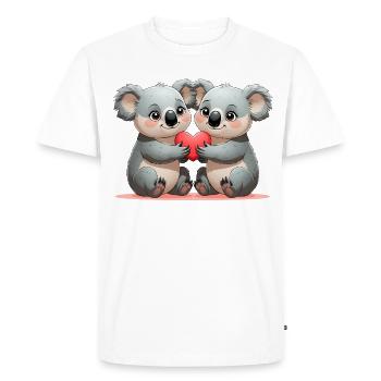 Koalas au cœur : amitié - T-shirt Premium bio Homme - blanc - Devant - Nico (187cm)