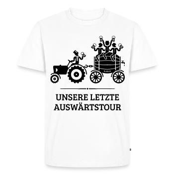 Our last away tour, tractor beer barrel JGA B - Men's Premium Organic T-Shirt - white - Front - Nico (187cm)