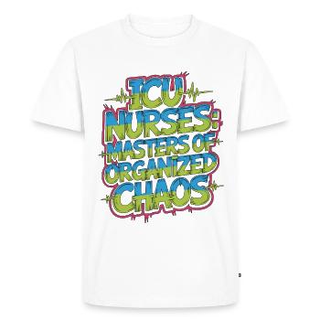 Infirmières en soins intensifs Masters en soins aigus organisés du chaos - T-shirt Premium bio Homme - blanc - Devant - Nico (187cm)