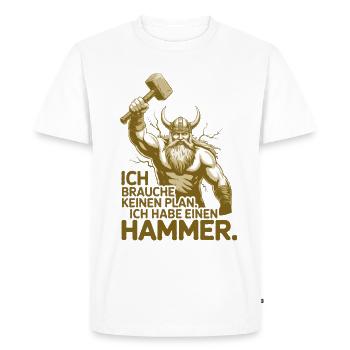 Légende viking viking marin Odin Raven Fighter - T-shirt Premium bio Homme - blanc - Devant - Nico (187cm)