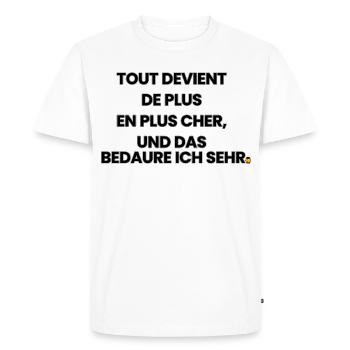 French-German-Rhyme 1 (Ver. B) - Men's Premium Organic T-Shirt - white - Front - Nico (187cm)