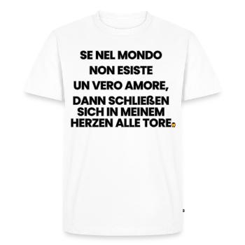 Italian-German-Rhyme 1 (Ver. B) - Men's Premium Organic T-Shirt - white - Front - Nico (187cm)