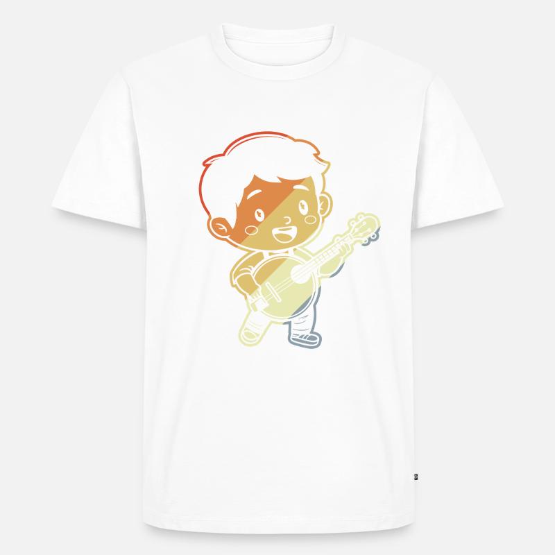 Kleiner Banjoist Comic - Männer Premium Bio T-Shirt - Weiß