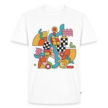 Colorful geometry in abstract style Pop Art 90s - Men's Premium Organic T-Shirt - white - Front - Nico (187cm)