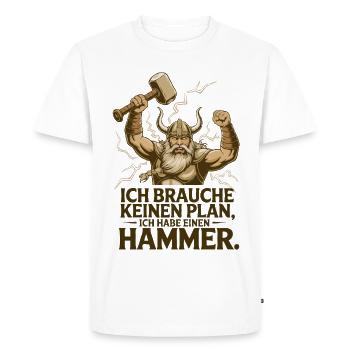 Légende viking viking marin Odin Raven Fighter - T-shirt Premium bio Homme - blanc - Devant - Nico (187cm)