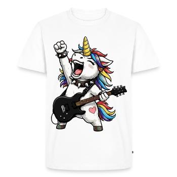Rock Arc-en-ciel Licorne - T-shirt Premium bio Homme - blanc - Devant - Nico (187cm)