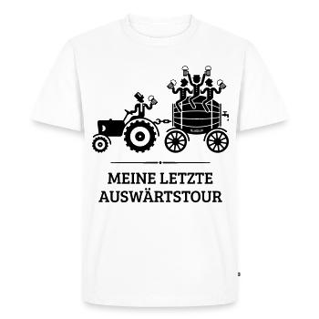 My last away tour, tractor beer barrel JGA B - Men's Premium Organic T-Shirt - white - Front - Nico (187cm)