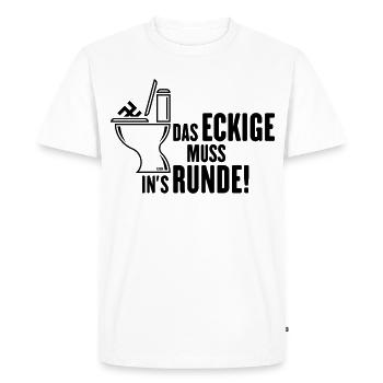 Le carré doit être en rond ! (Contre la droite / Noir) - T-shirt Premium bio Homme - blanc - Devant - Nico (187cm)