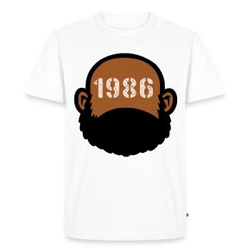 Anniversaire 1986 HOMME DE COULEUR PAPA - T-shirt Premium bio Homme - blanc - Devant - Nico (187cm)