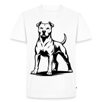 Pitbull Proud Pose - Men's Premium Organic T-Shirt - white - Front - Nico (187cm)