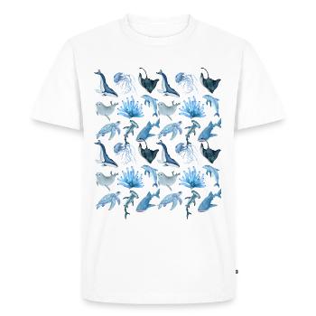 Animaux marins (gros) - T-shirt Premium bio Homme - blanc - Devant - Nico (187cm)